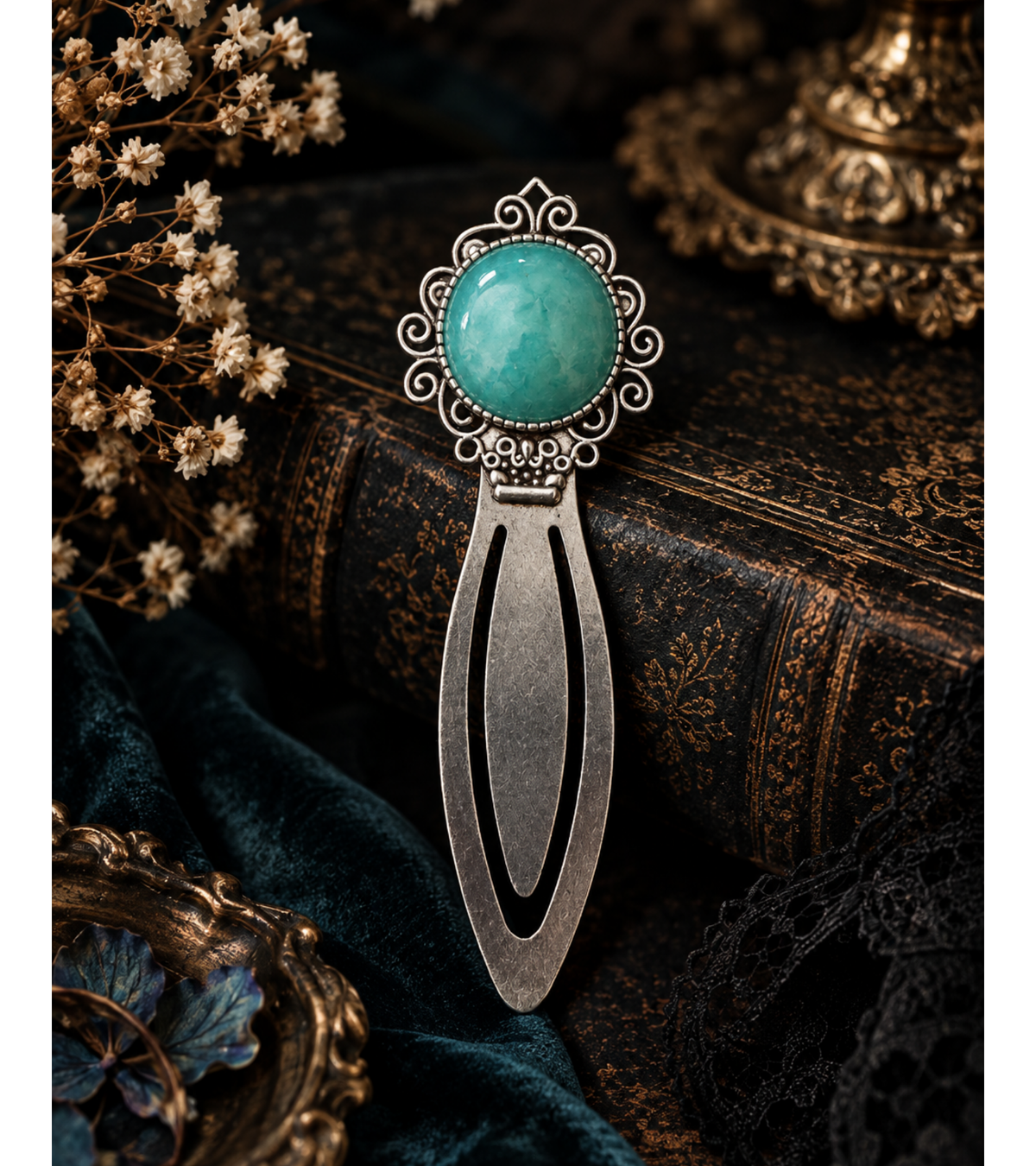 Turquoise Reverie — Vintage Style Bookmark
