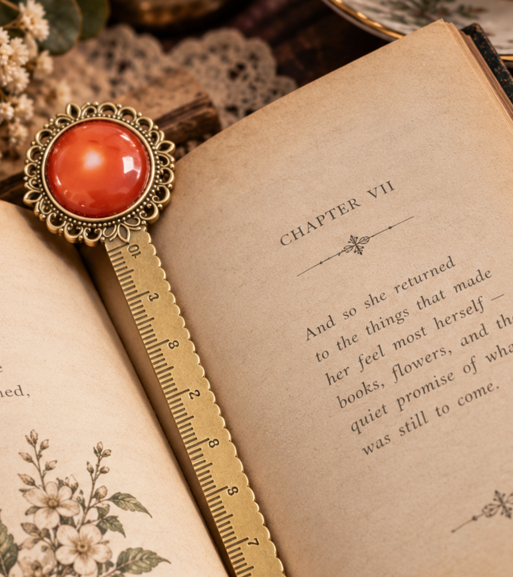 Ember & Earth — Carnelian Agate Vintage Style Bookmark