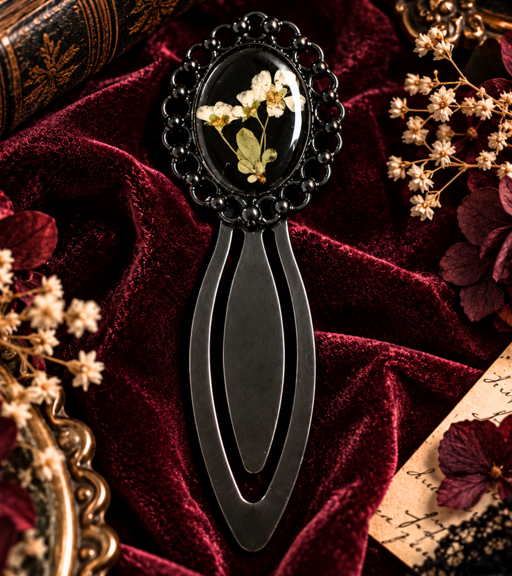 Never Forgotten — Pressed Forget-Me-Not Resin Bookmark