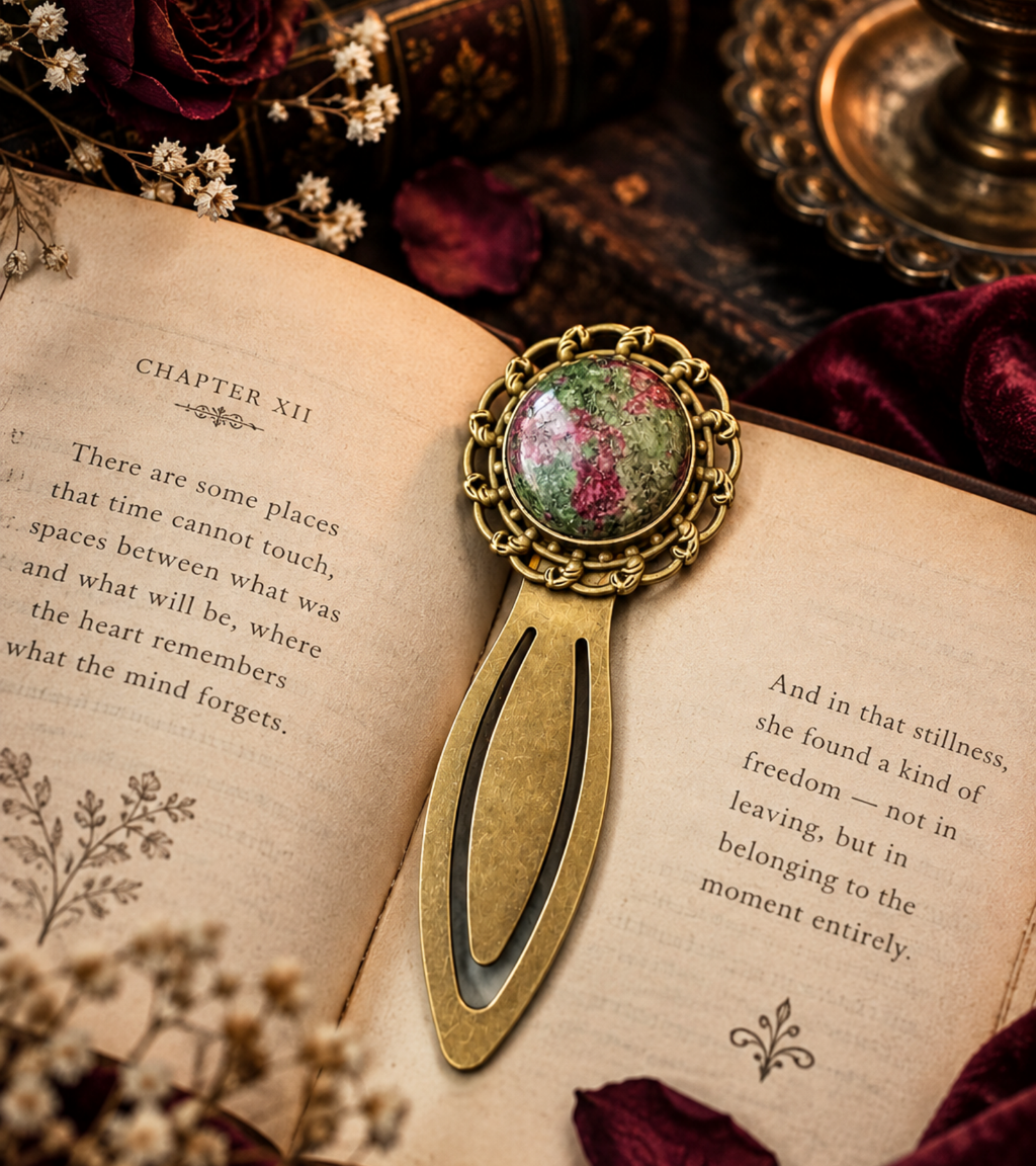 Heart of the Earth — Ruby Zoisite Vintage Style Bookmark