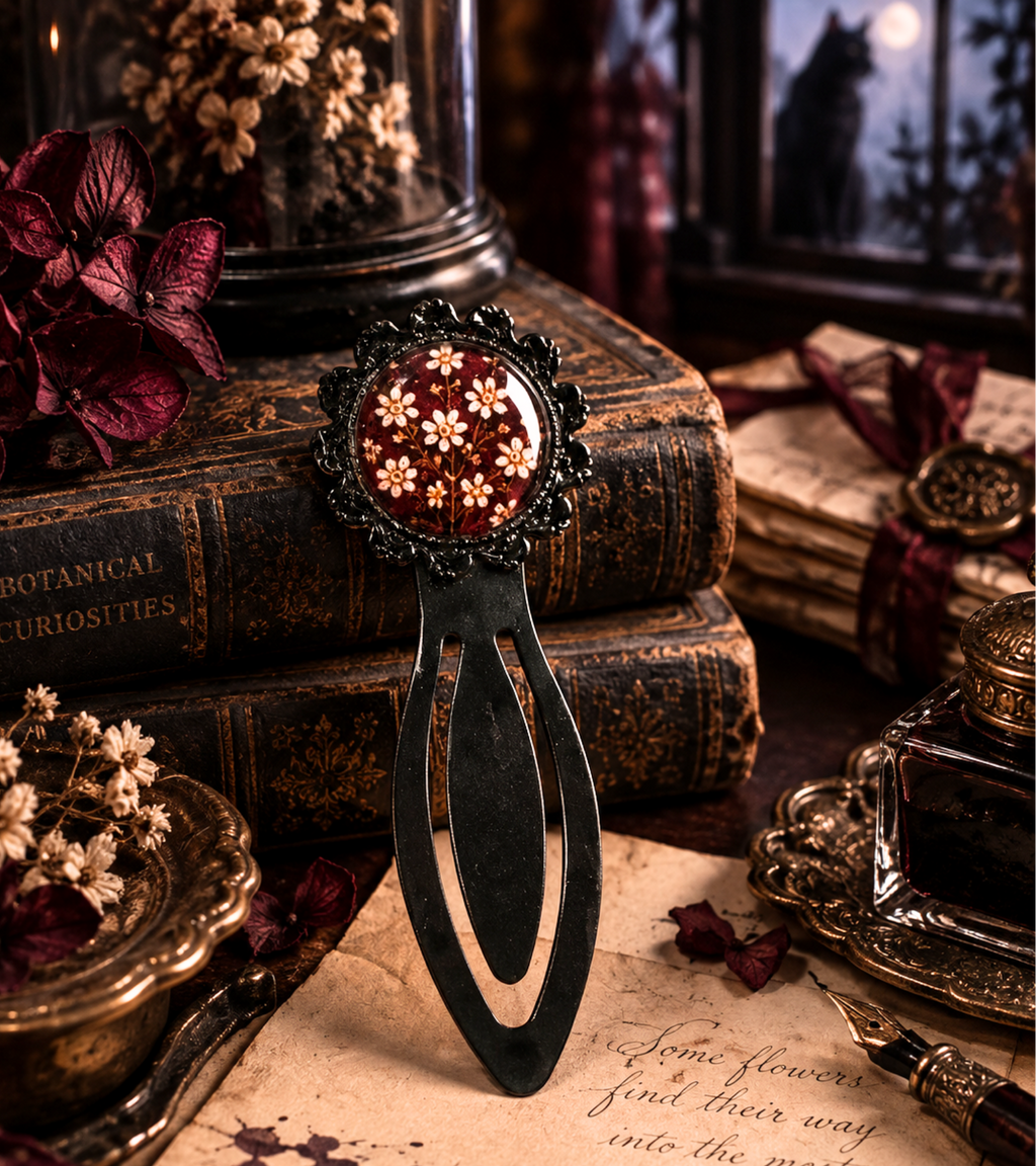 The Secret Garden — Vintage Floral Glass Bookmark