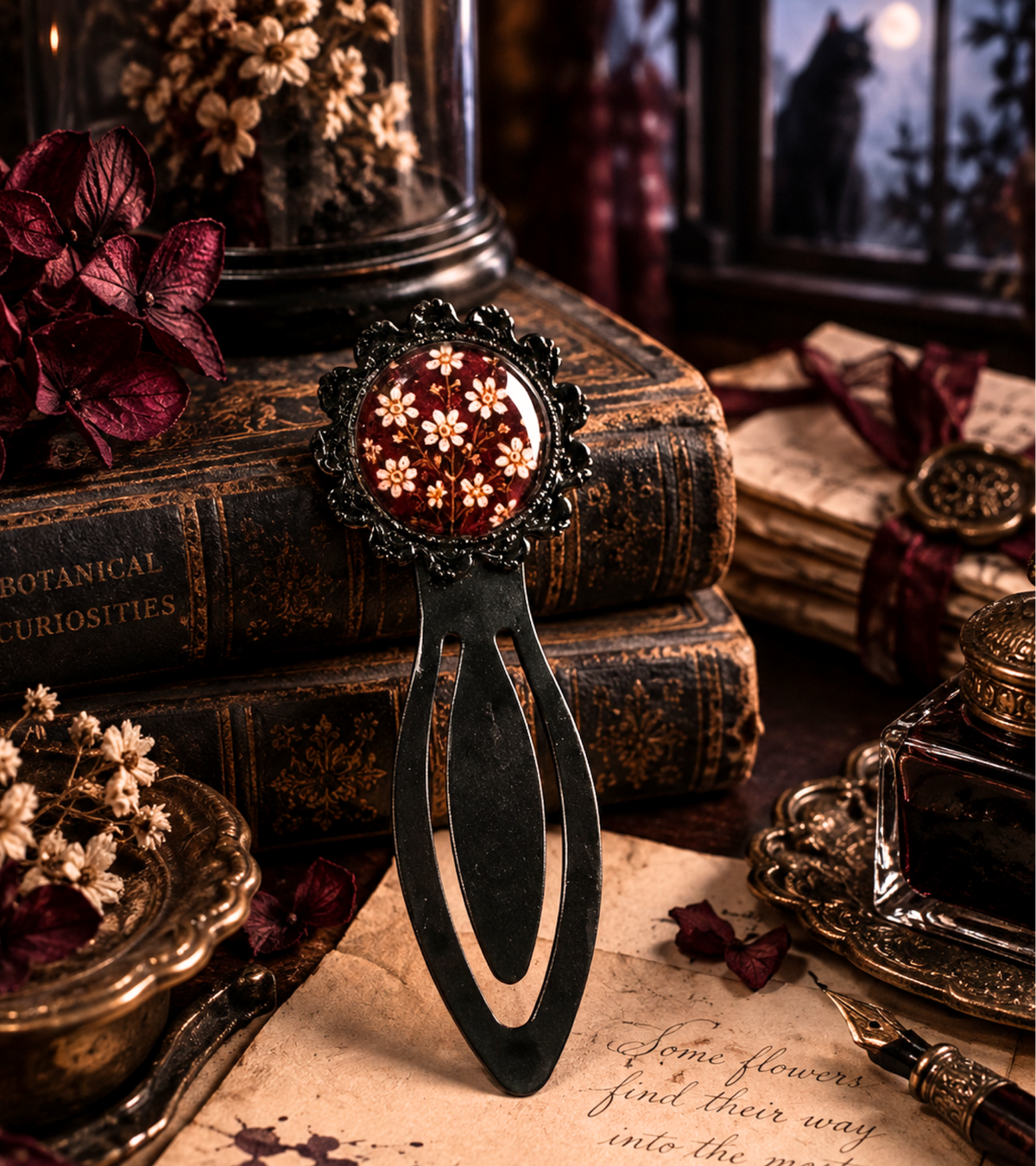 The Secret Garden — Vintage Floral Glass Bookmark