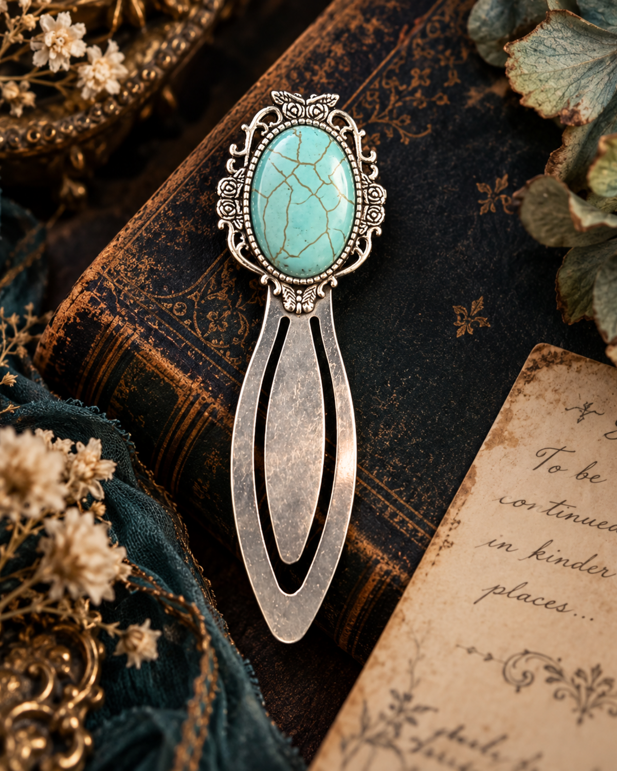Howlite Heirloom — Vintage Style Bookmark