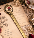 Rose Between the Pages — Resin Vintage Style Bookmark