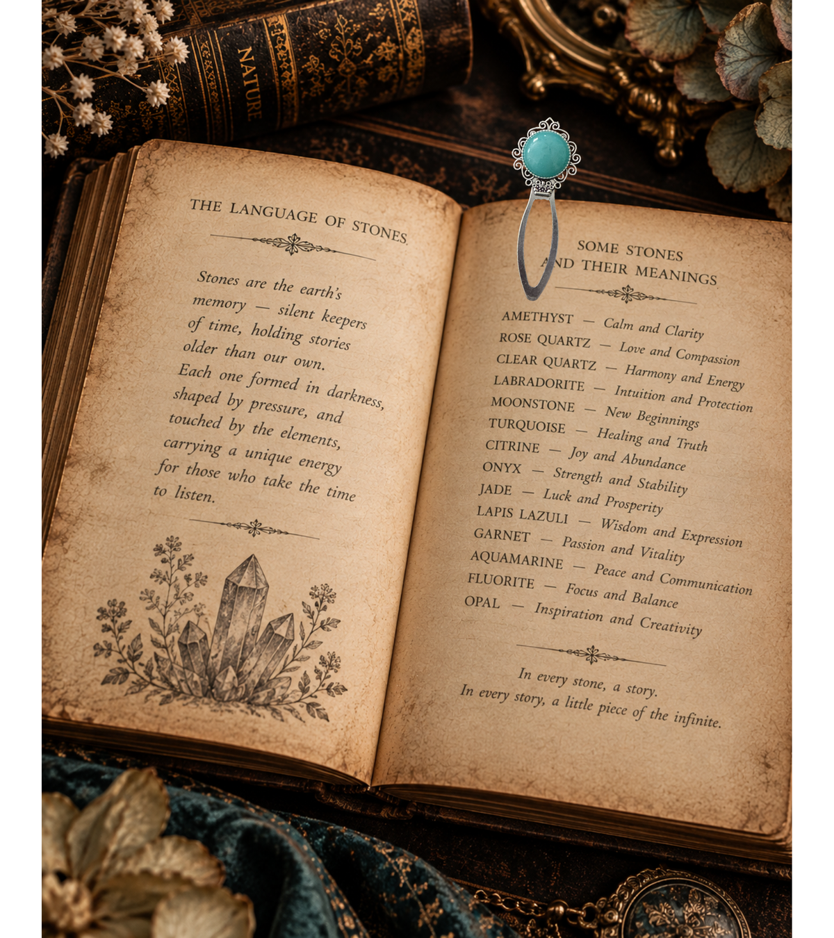 Turquoise Reverie — Vintage Style Bookmark