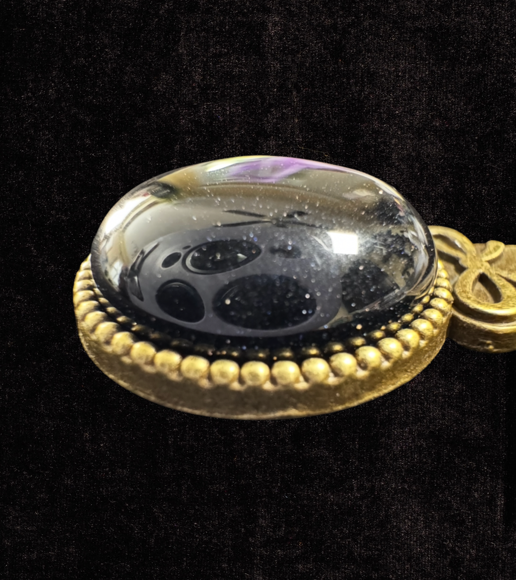 Starlight in the Veil — Black Goldstone Vintage Style Bookmark