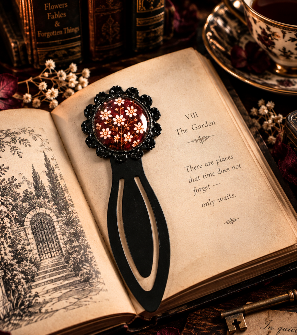 The Secret Garden — Vintage Floral Glass Bookmark