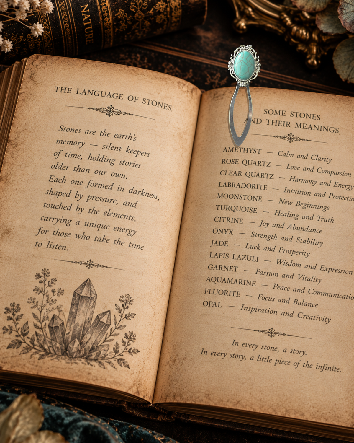Howlite Heirloom — Vintage Style Bookmark