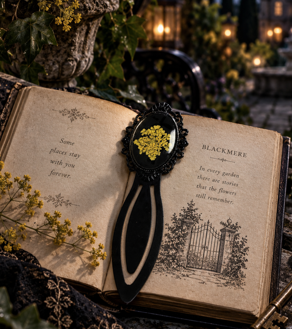 Gathered at Dusk — Queen Anne’s Lace Resin Bookmark