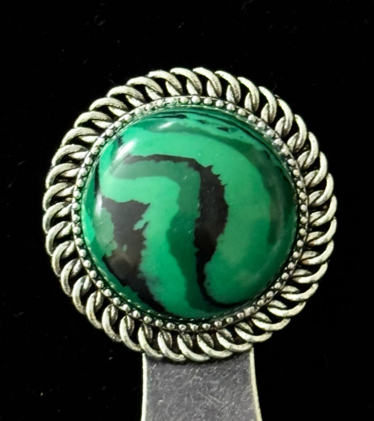 The Verdant Veil — Malachite Vintage Style Bookmark