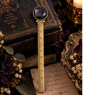 Starlight in the Veil — Black Goldstone Vintage Style Bookmark