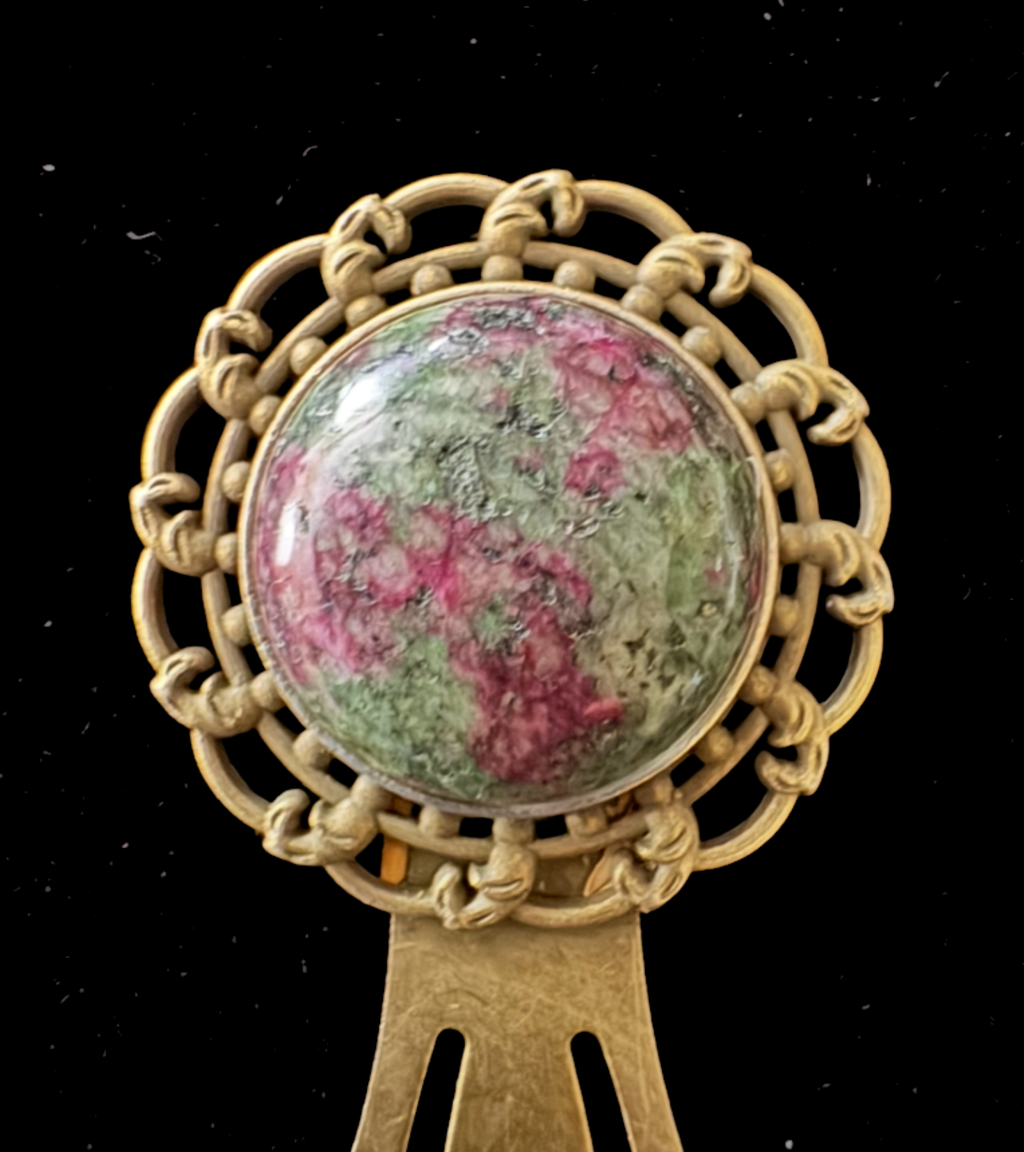 Heart of the Earth — Ruby Zoisite Vintage Style Bookmark