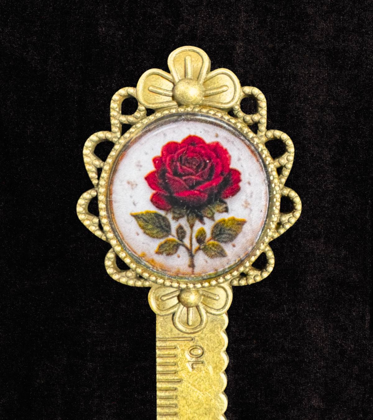 Rose Between the Pages — Resin Vintage Style Bookmark