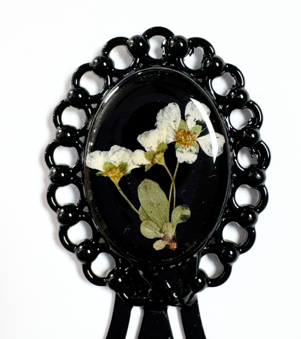 Never Forgotten — Pressed Forget-Me-Not Resin Bookmark