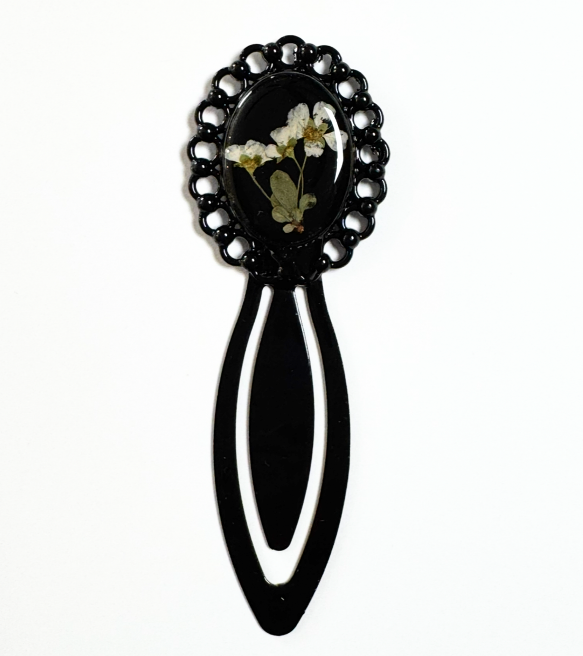 Never Forgotten — Pressed Forget-Me-Not Resin Bookmark