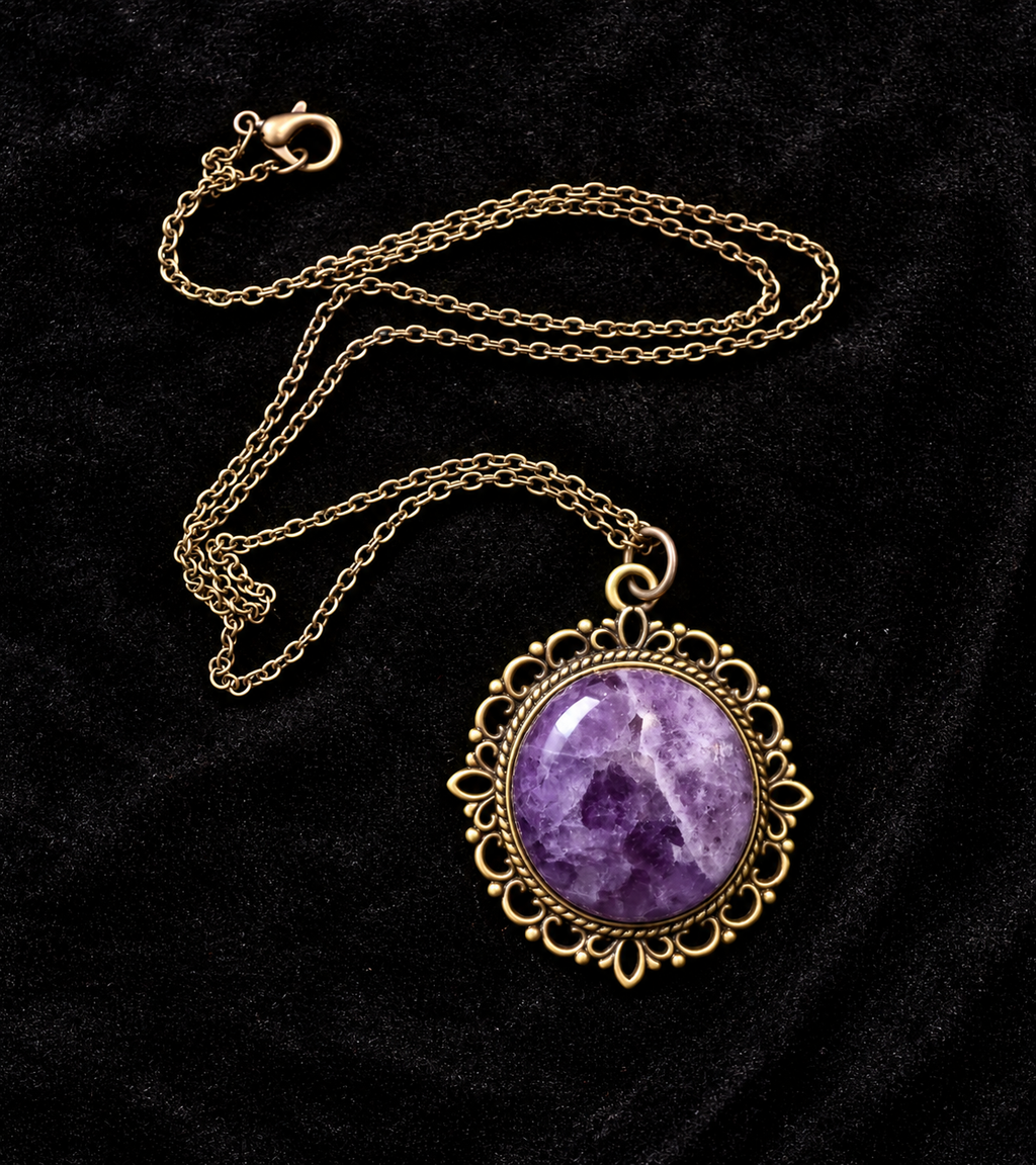 Violet Reverie - Vintage Style Amethyst Pendant Necklace