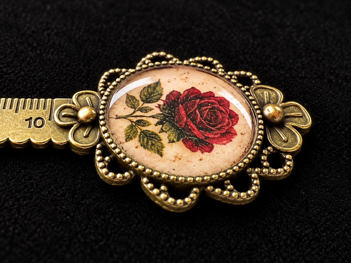 Rose Between the Pages — Resin Vintage Style Bookmark