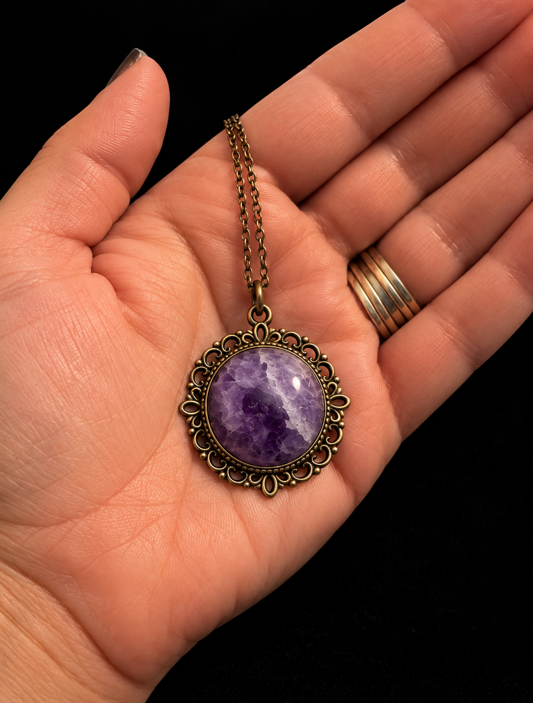 Violet Reverie - Vintage Style Amethyst Pendant Necklace