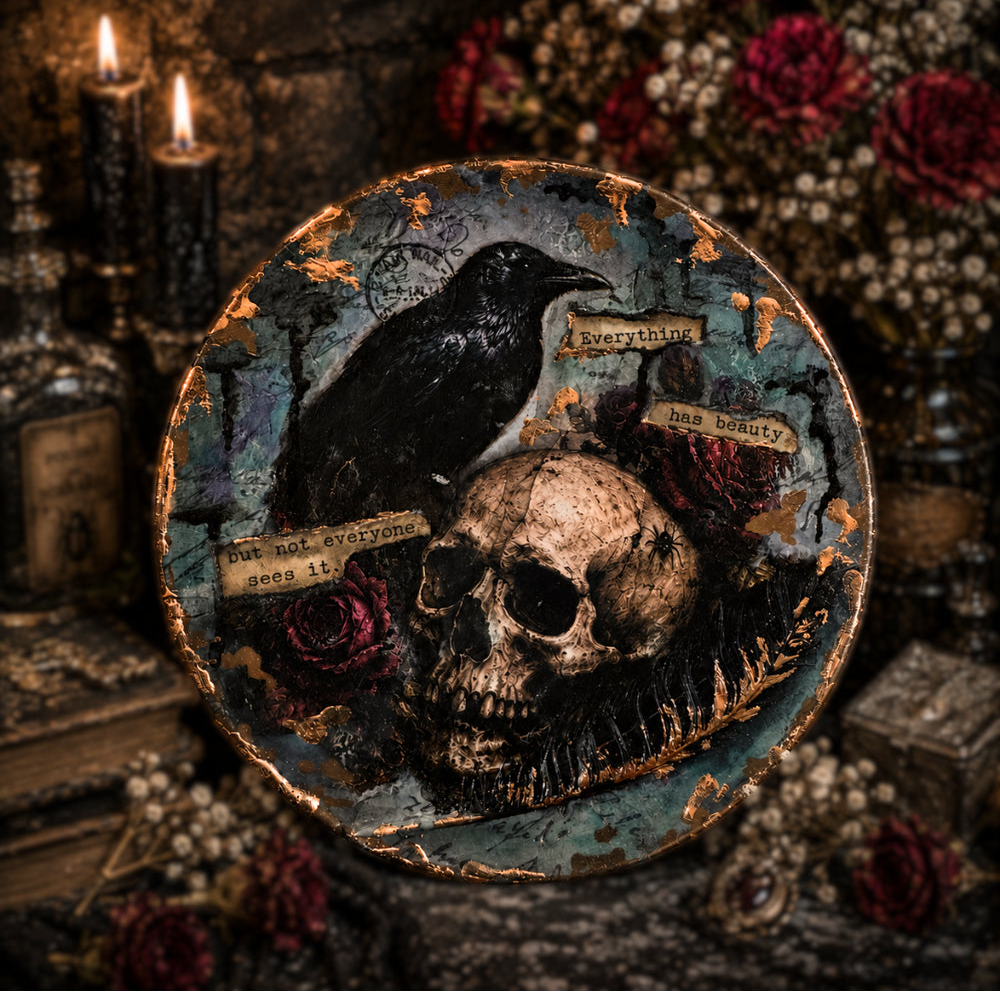 Momento Corvus (remember the Raven) - #011 - Mixed Media Art