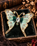 The Emerald Nocturne — Jewelled Butterfly Brooch